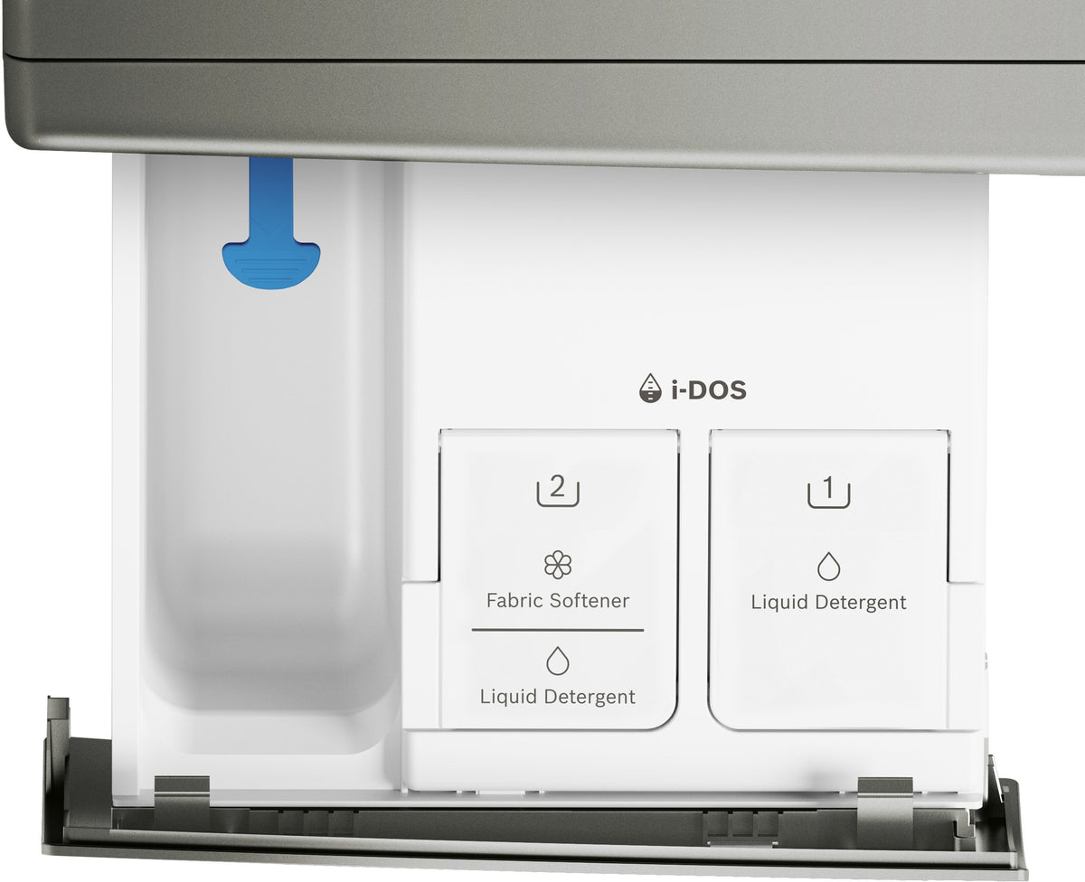 Bosch - 800 Series 2.4 Cu. Ft. High-Efficiency Stackable Smart Front Load Washer with Steam and 4D Wash System - Pearl steel