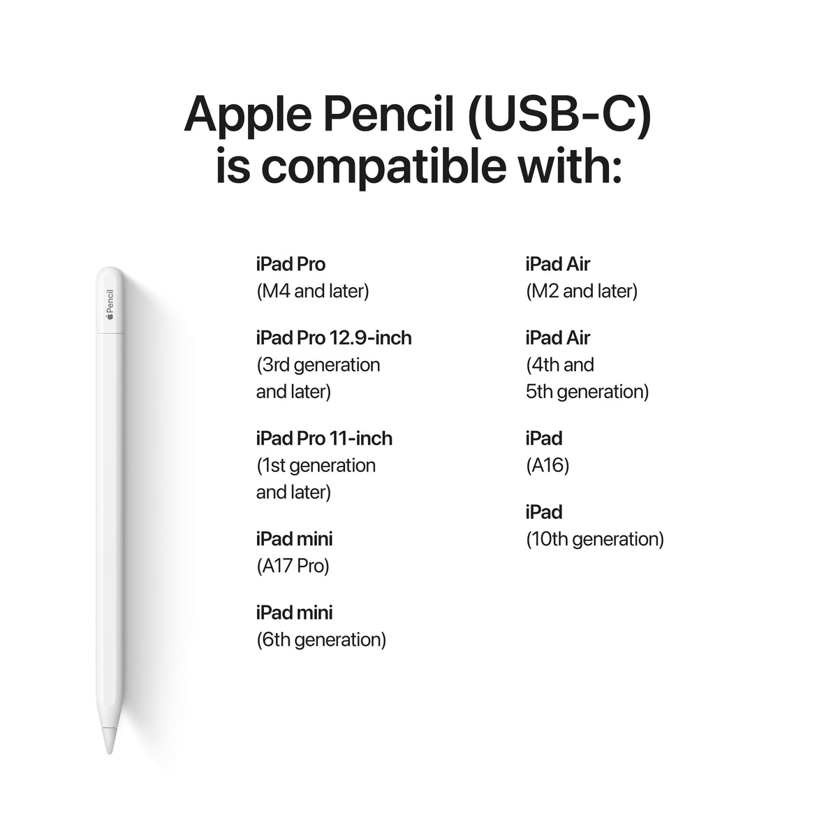 Apple - Pencil (USB-C) - White