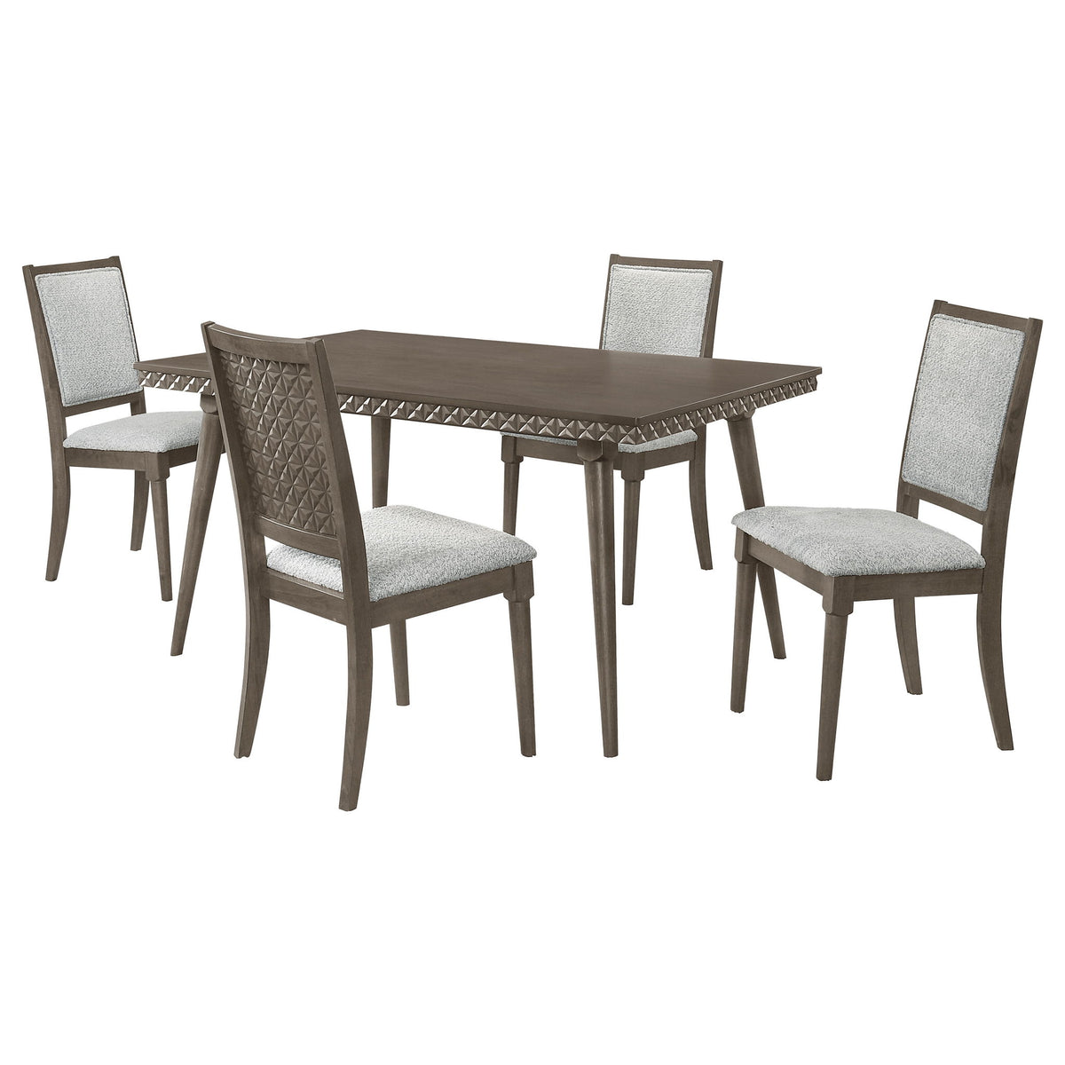 Perkins - 5 Piece Rectangular Dining Set With Chairs - Dark Brown
