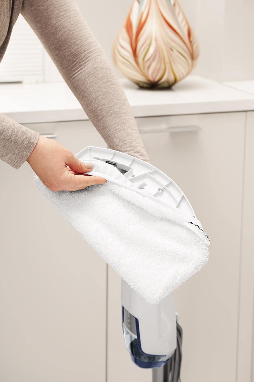 BISSELL - PowerFresh Deluxe Corded Steam Mop - Brite White/Saphire Waltz