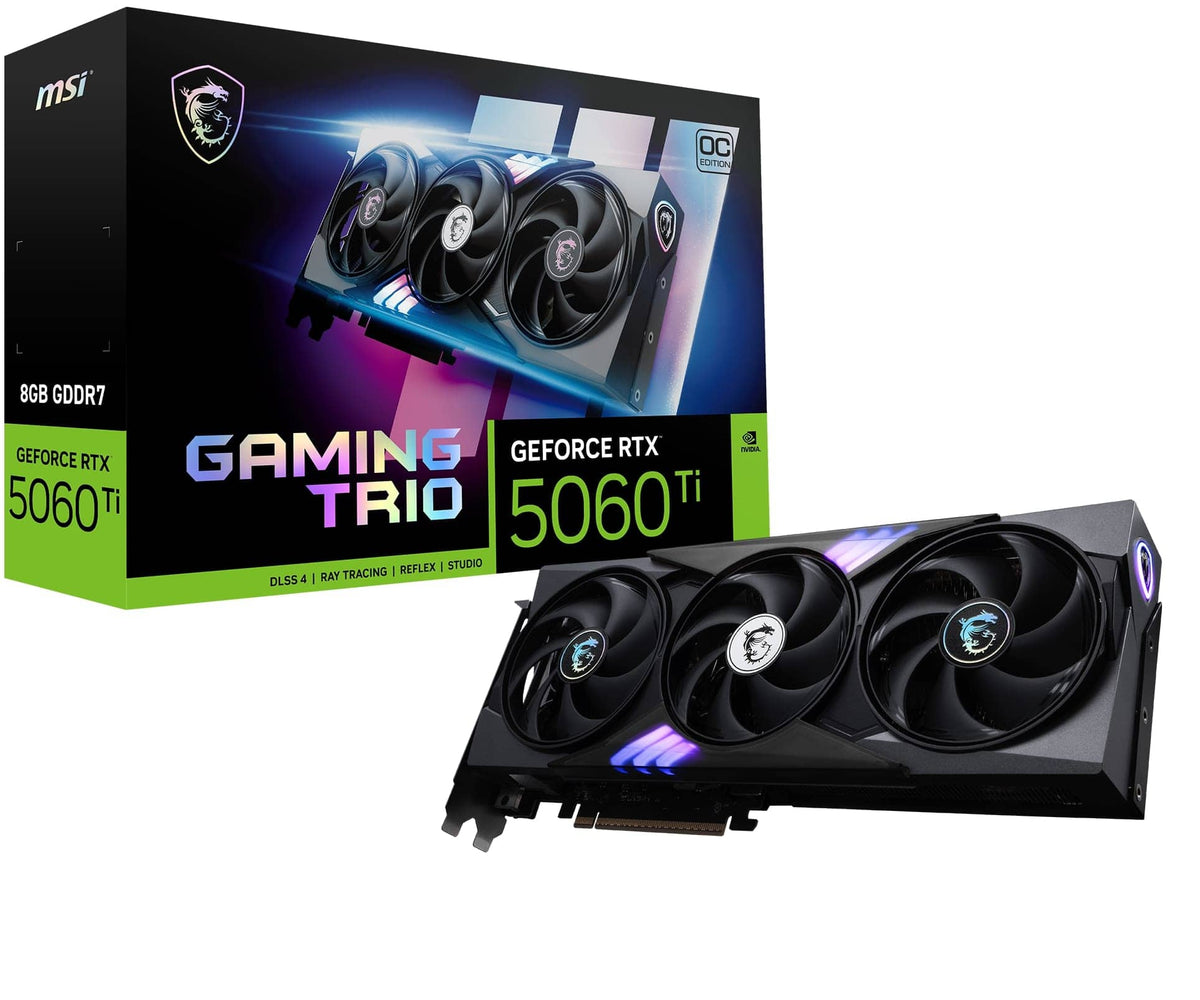 MSI - NVIDIA GeForce RTX 5060 Ti 8G GAMING TRIO OC 8GB GDDR7 PCI Express Gen 5 Graphics Card - Black