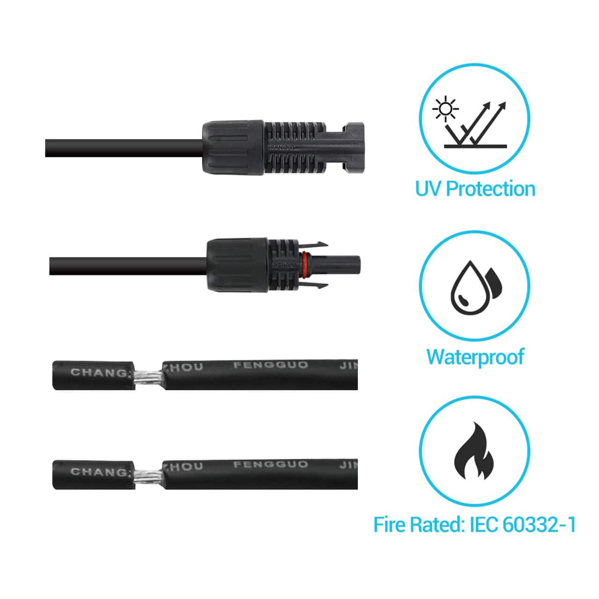 Renogy - 10FT 10AWG Adaptor Kit - Black
