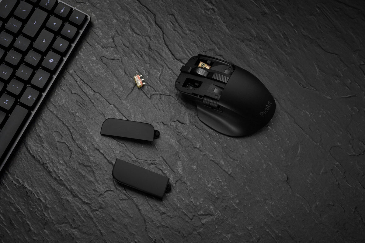 ASUS - ProArt MD301 Optical Ergonomic Mouse with Hot-Swappable Switches and SmartShift Scroll Wheel - Wireless - Black