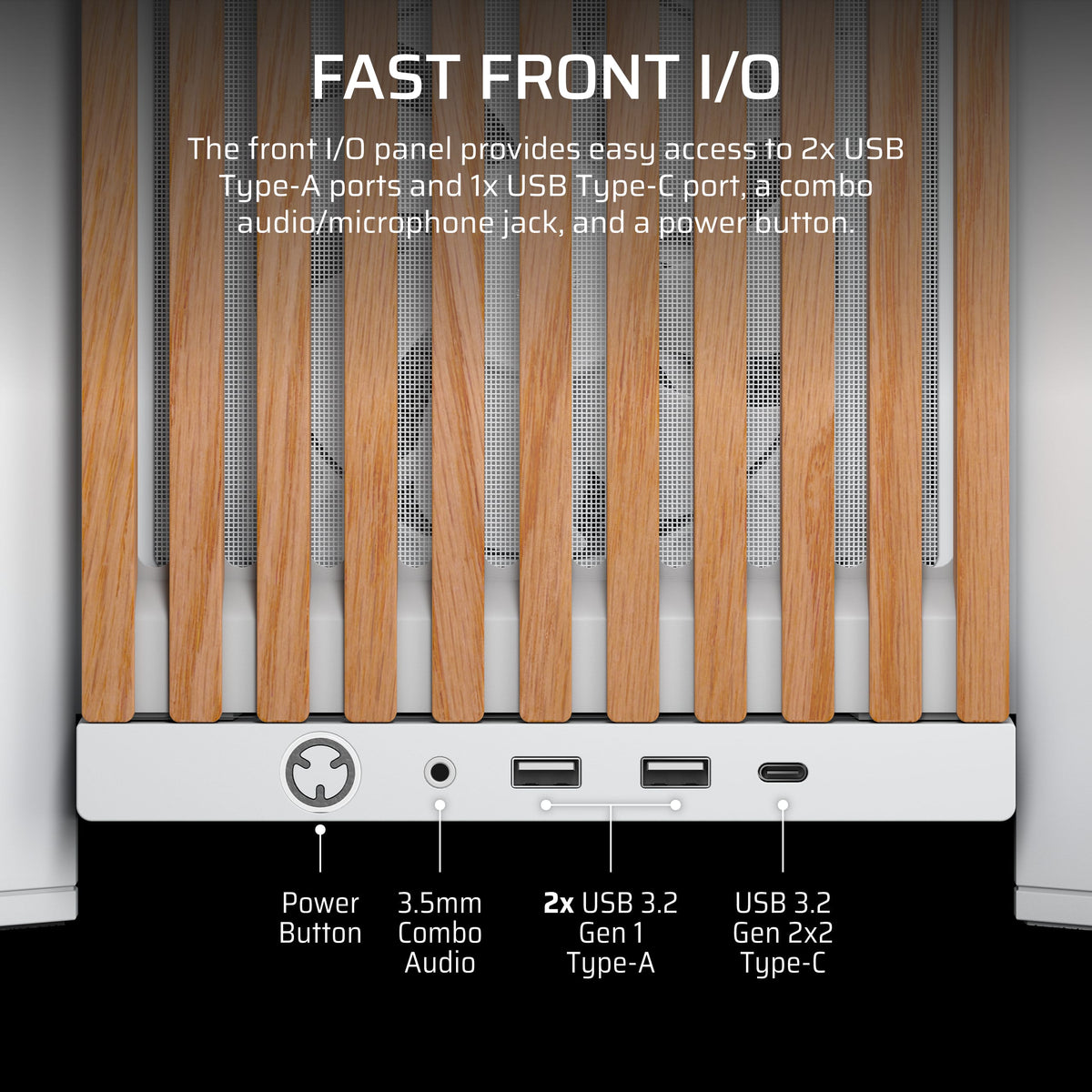 CORSAIR - FRAME 4000D WOOD RS Modular High Airflow Mid-Tower PC Case - White & Oak