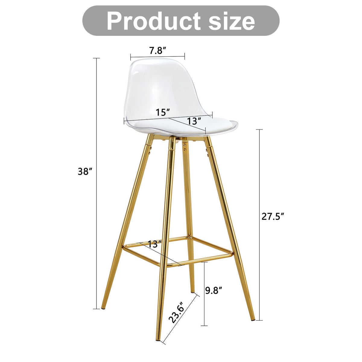 Stylish Upholstered Bar Chairs With Metal Leg