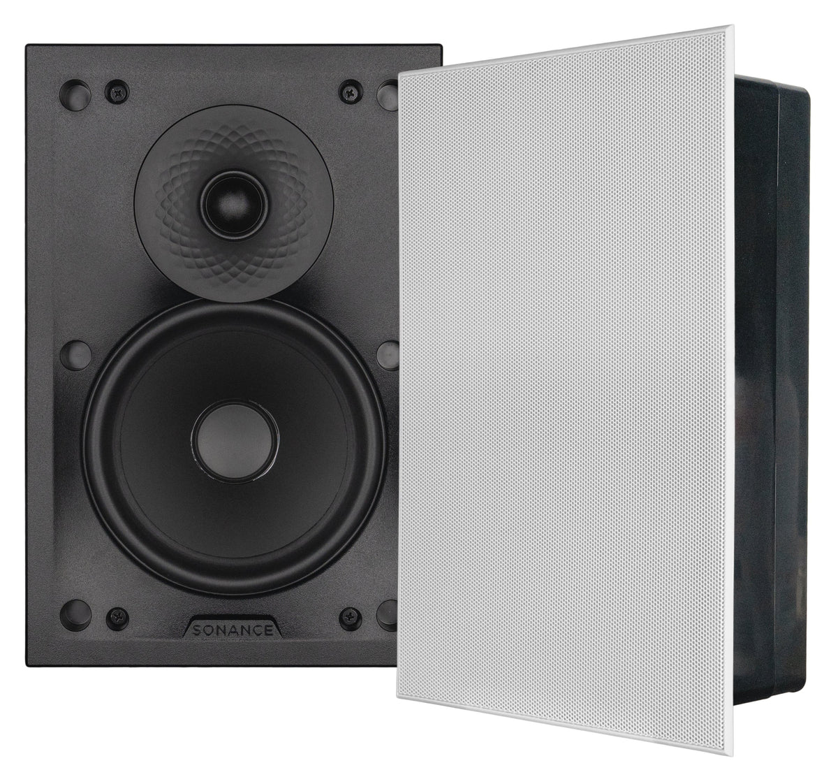 Sonance - VXXT6 RECTANGLE - Visual Experience Extreme 6-1/2" 2-Way Indoor/Outdoor In Wall Speakers (Pair) - Paintable White