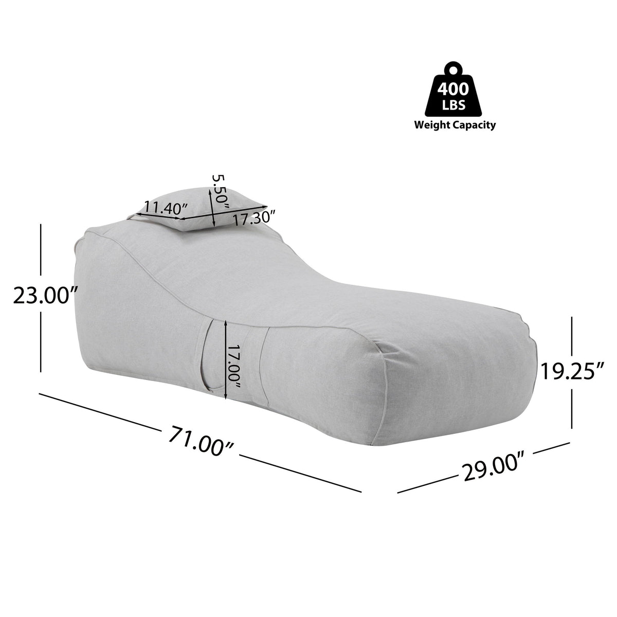 Lemoore - Outdoor Bean Bag Lounge Chair