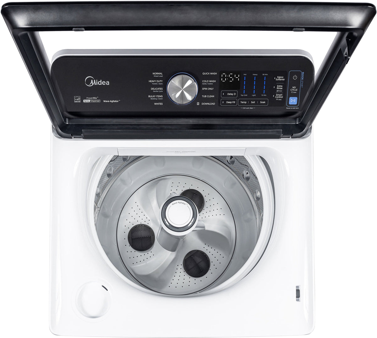 Midea - 4.4 Cu. Ft. Top Load Agitator Washer with PowerMix Spray - White