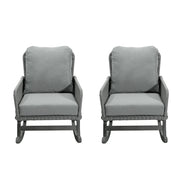 Contemporary Minimalist Wicker Rocking Chair With Soft Cushions And Durable Wooden Frame