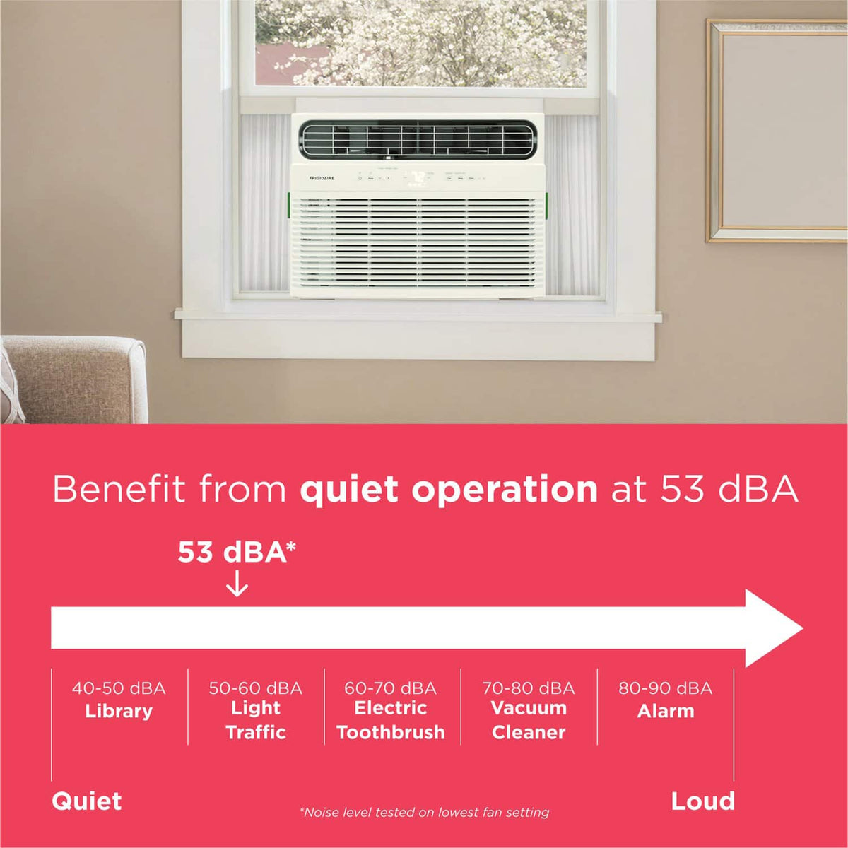 Frigidaire - 115V 8,000 BTU 350 Sq. Ft. Smart Window Air Conditioner with 3,500 BTU Supplemental Heat Function - White