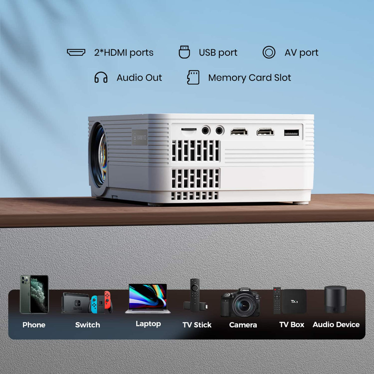 Vankyo - Leisure 470 Pro Native 1080P Wireless Single LCD Mini Projector - White
