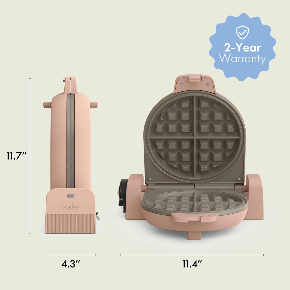 Bella - Fits-anywhere Kitchenware: Flip & Store Belgian Waffle Maker - Blossom