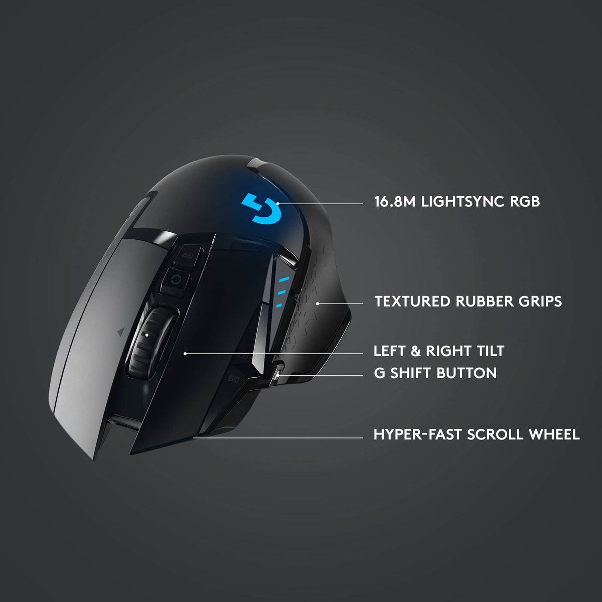 Logitech - G502 Lightspeed Wireless Optical Gaming Mouse with RGB Lighting - Wireless - Black