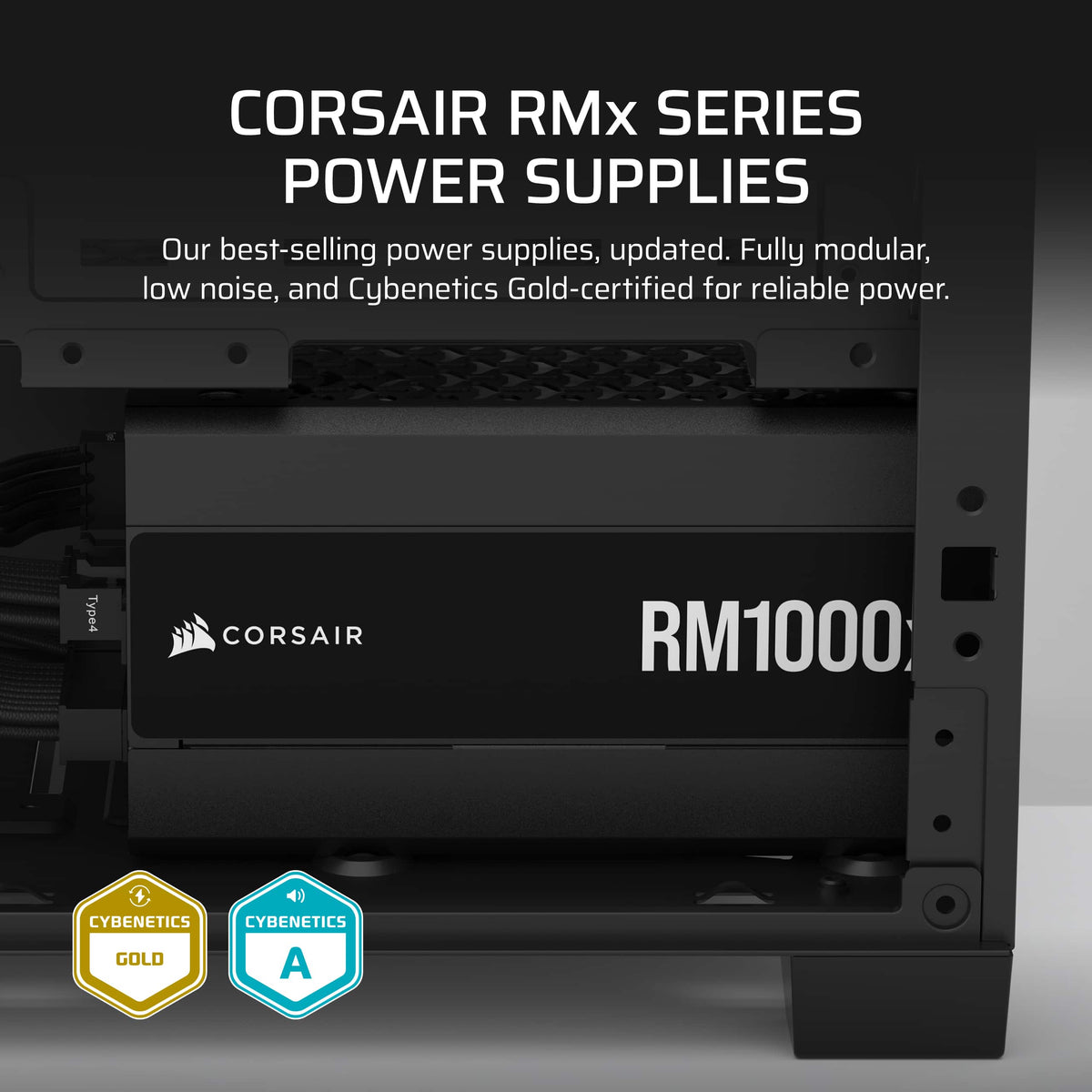 CORSAIR - RMX Series RM1000x Cybenetics Gold Fully Modular ATX Power Supply - Black