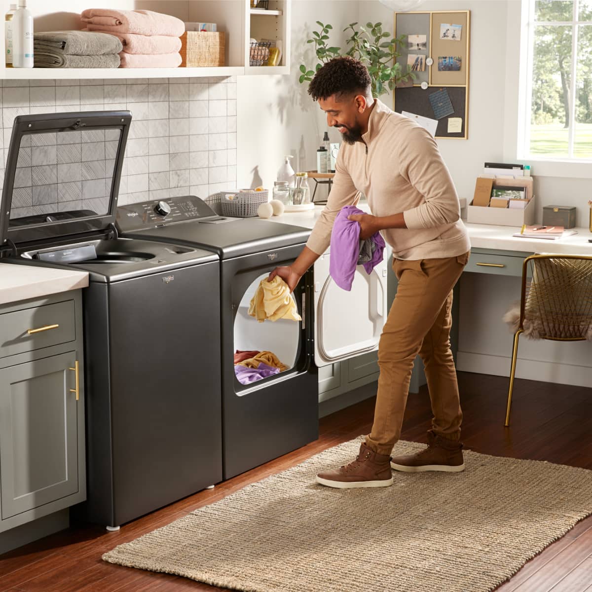 7.0 Cu. Ft. Whirlpool Electric Dryer with Moisture Sensor - Volcano Black