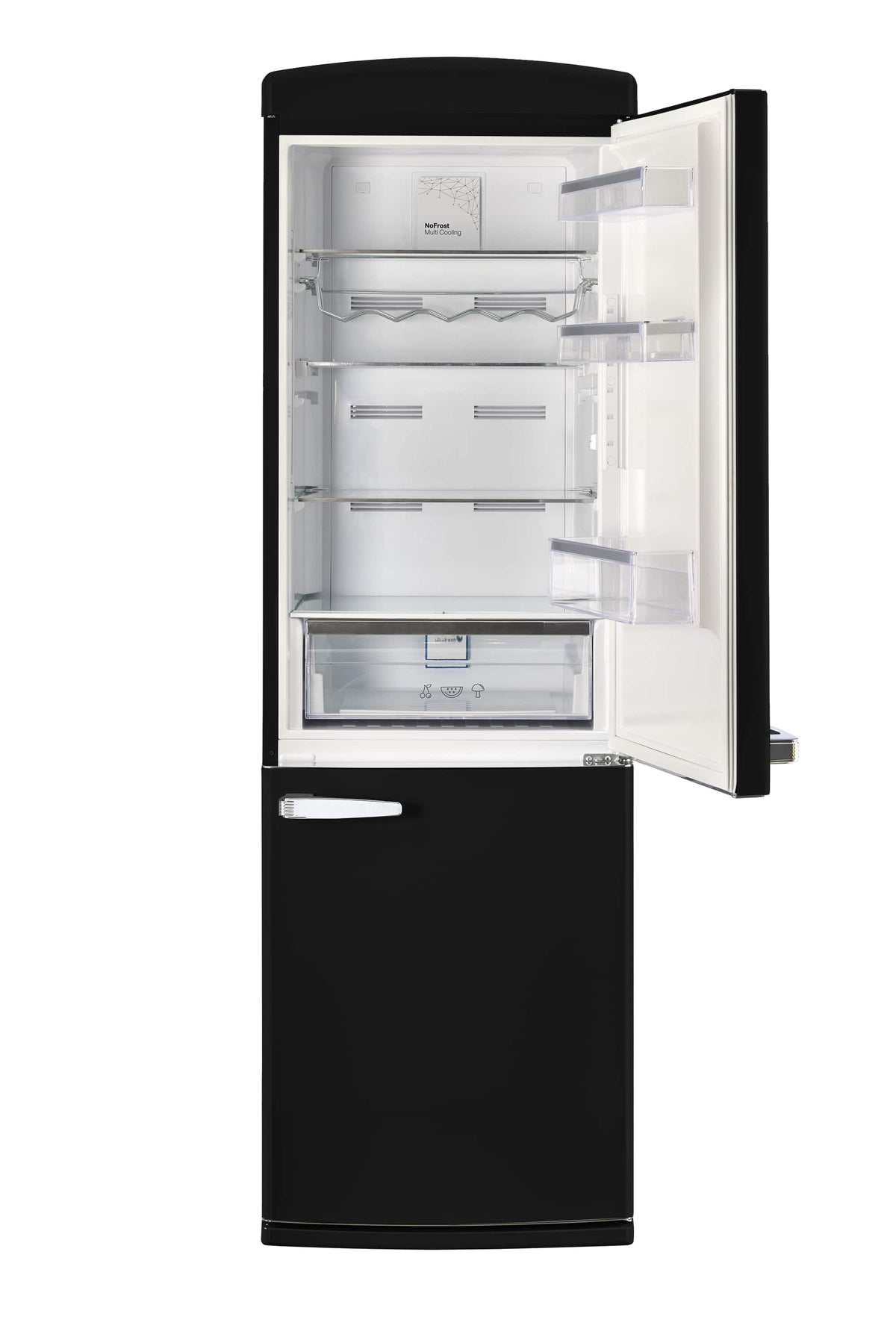 Unique Appliances - 24 in. Wide Classic Retro 23.8 in 11.7 cu. ft. Frost Free Retro Bottom Freezer Refrigerator ENERGY STAR - Matte Black