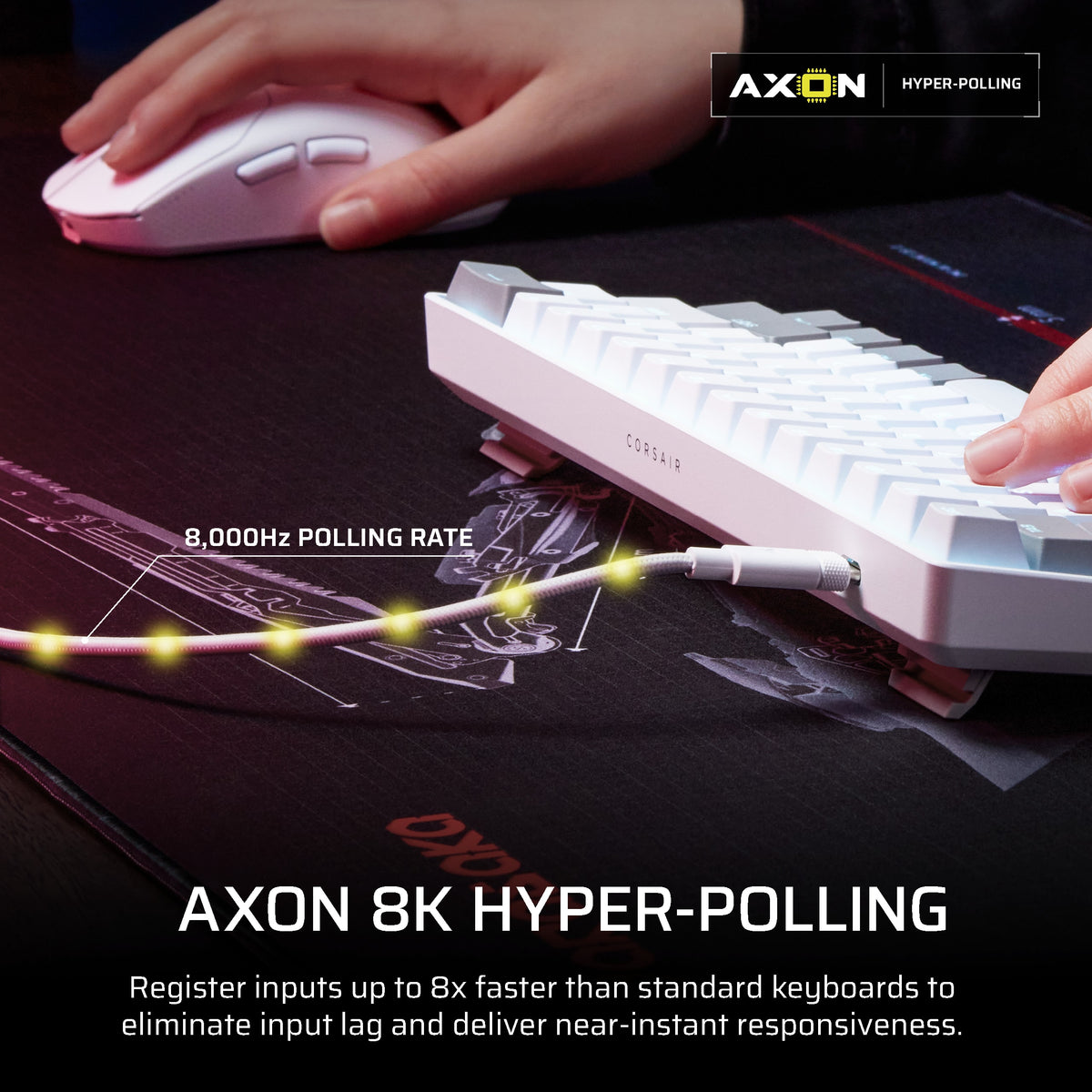 CORSAIR - CLIPPER PRO MINI 60 Hall Effect Gaming Keyboard - White