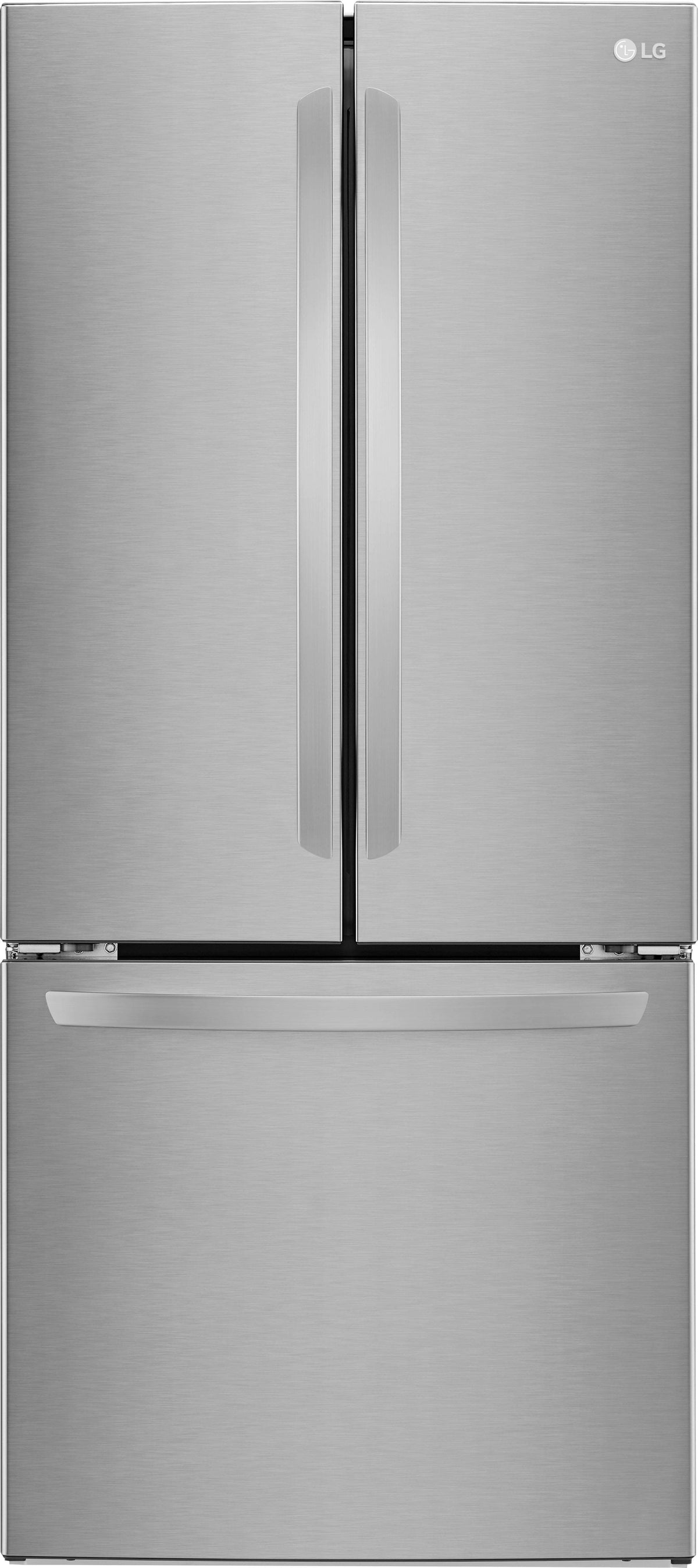 LG - 30-in Wide 21.8 Cu. Ft. French Door Refrigerator with Smart Cooling System - Stainless Steel