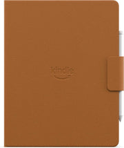 Amazon - Kindle Scribe Executive Folio Cover with Magnetic Attach, Sleek Protective Case - Premium Leather - Caramel