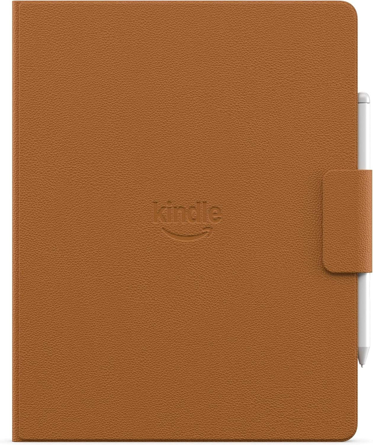 Amazon - Kindle Scribe Executive Folio Cover with Magnetic Attach, Sleek Protective Case - Premium Leather - Caramel