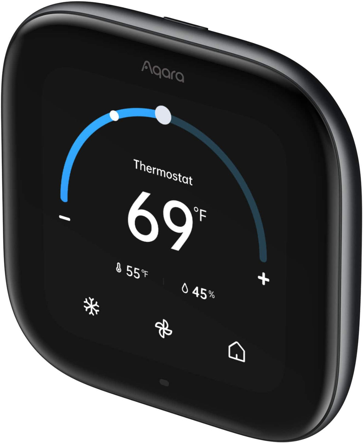 Aqara - Smart Wi-Fi Thermostat W200 Matte Kit w/C-Wire, Programmable, Apple Adaptive Temperature, Matter over Thread Hub, Google - Black