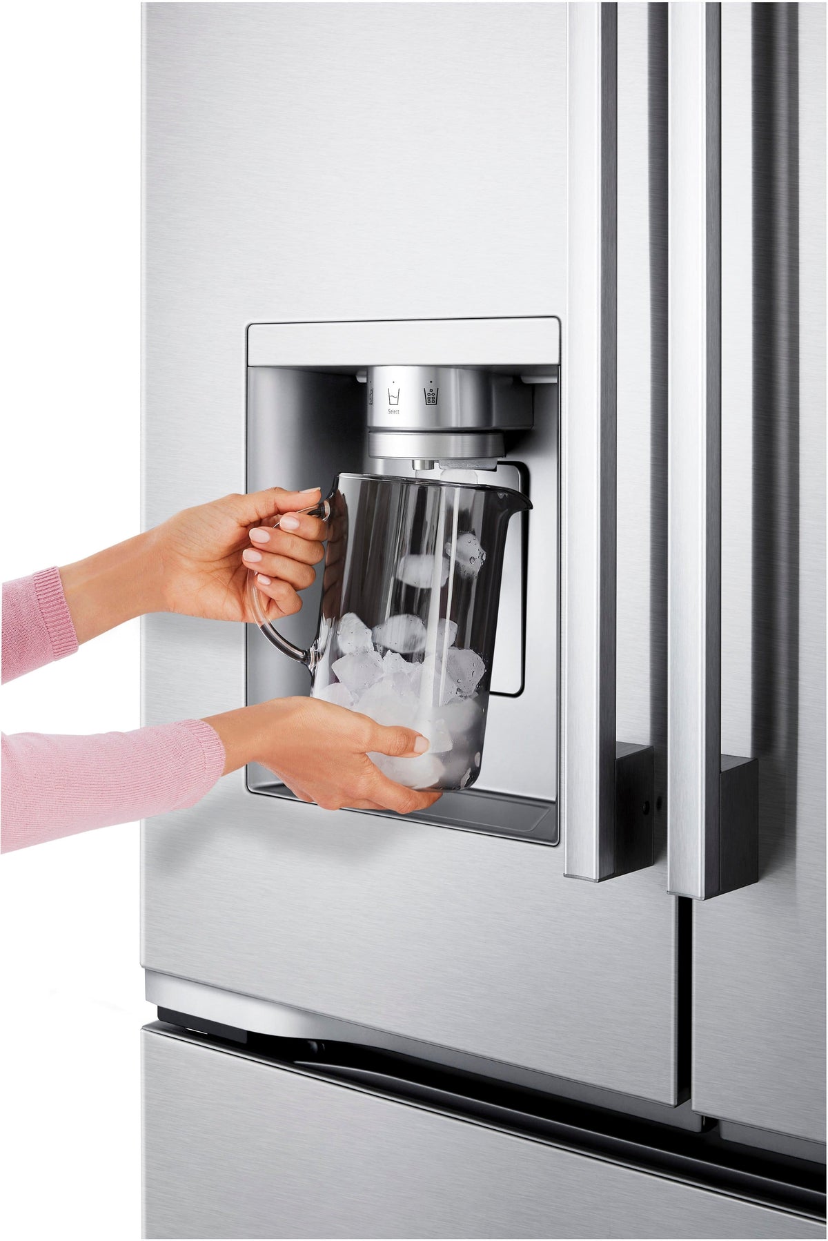 LG - 36-in Counter-Depth MAX 23.7 Cu. Ft. French Door Smart Refrigerator with Zero Clearance - Stainless Steel