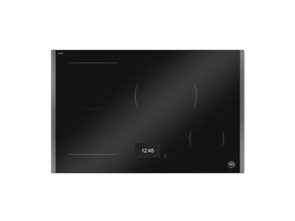 30" Bertazzoni Induction Cooktop - Black with Carbonio Metal Frame - Black Glass/Carbonio