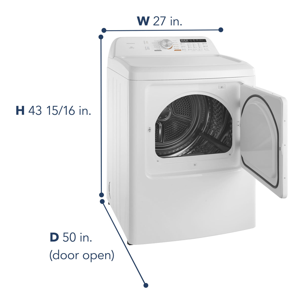 Insignia™ - 7 Cu. Ft. Gas Dryer with Sensor Dry - White