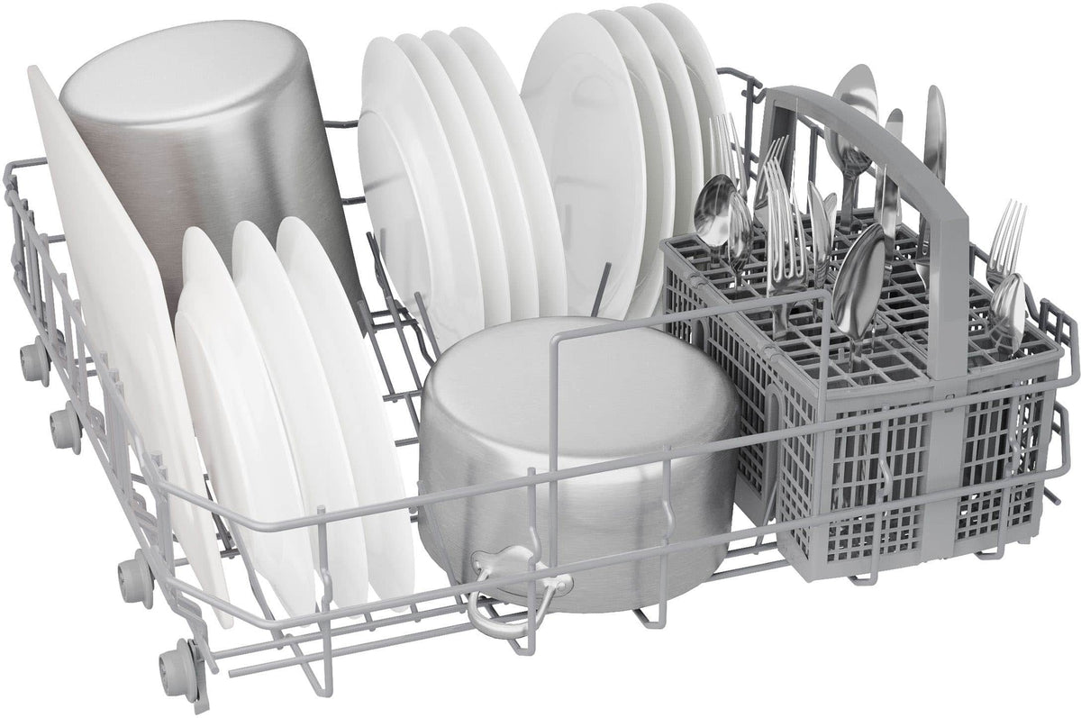 Bosch - 300 Series 24" Front Control Smart Built-In Stainless Steel Tub Dishwasher with 3rd Rack and PrecisionWash, 48 dBA - Stainless Steel