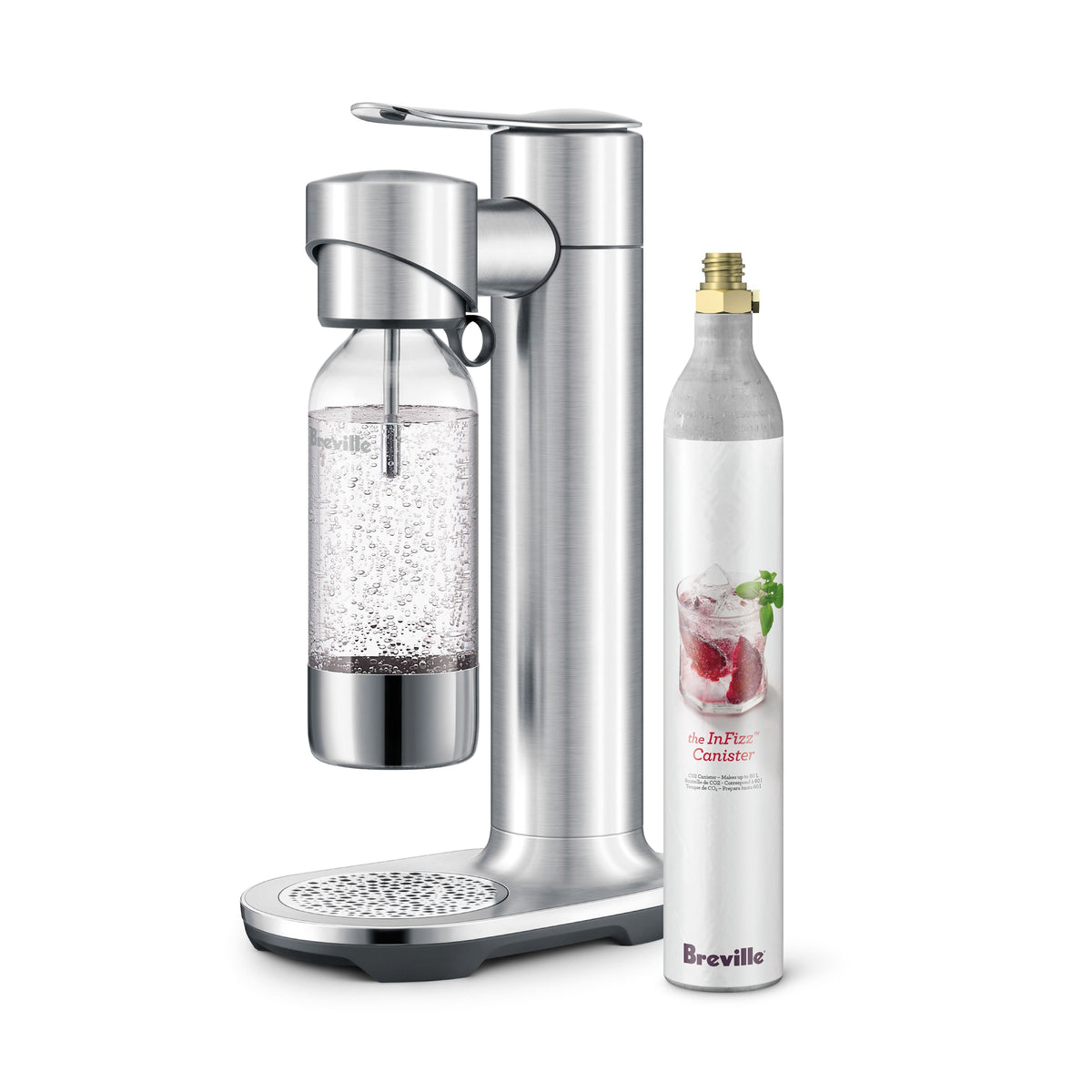 Breville - the InFizz Aqua Bundle w/CO2 - Brushed Stainless Steel