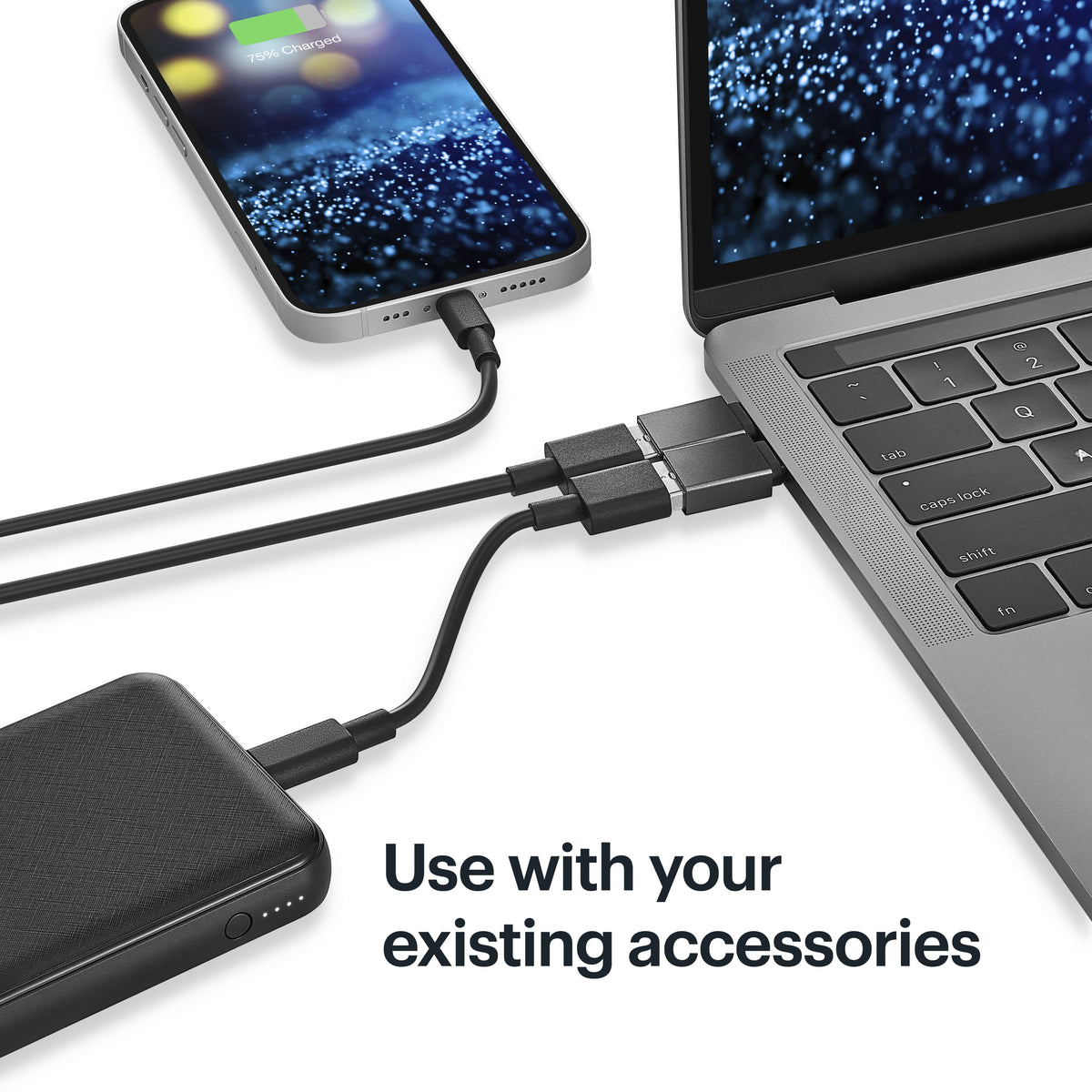 Best Buy essentials™ - USB-C Male to USB Female Adapter (2-Pack) - Black