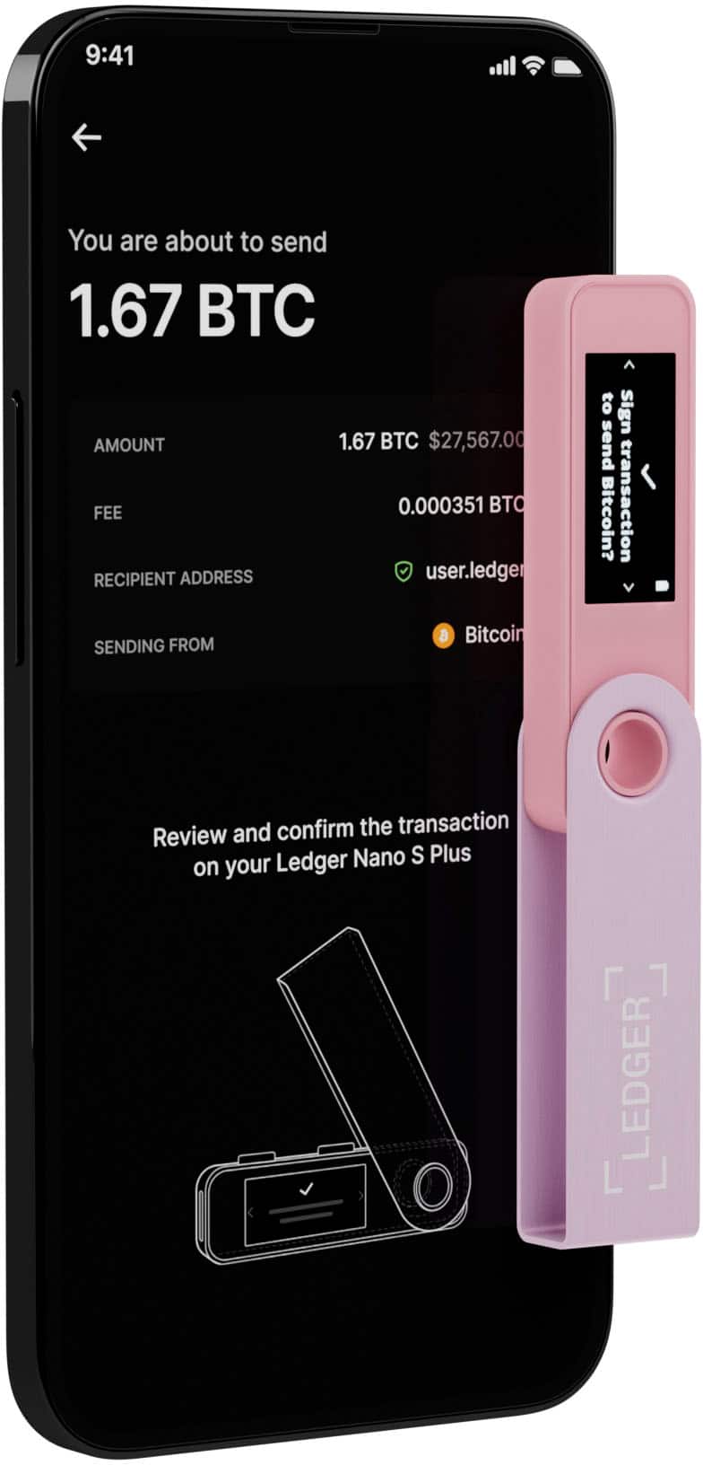Ledger - Nano S Plus Crypto Hardware Wallet - Pastel Pink