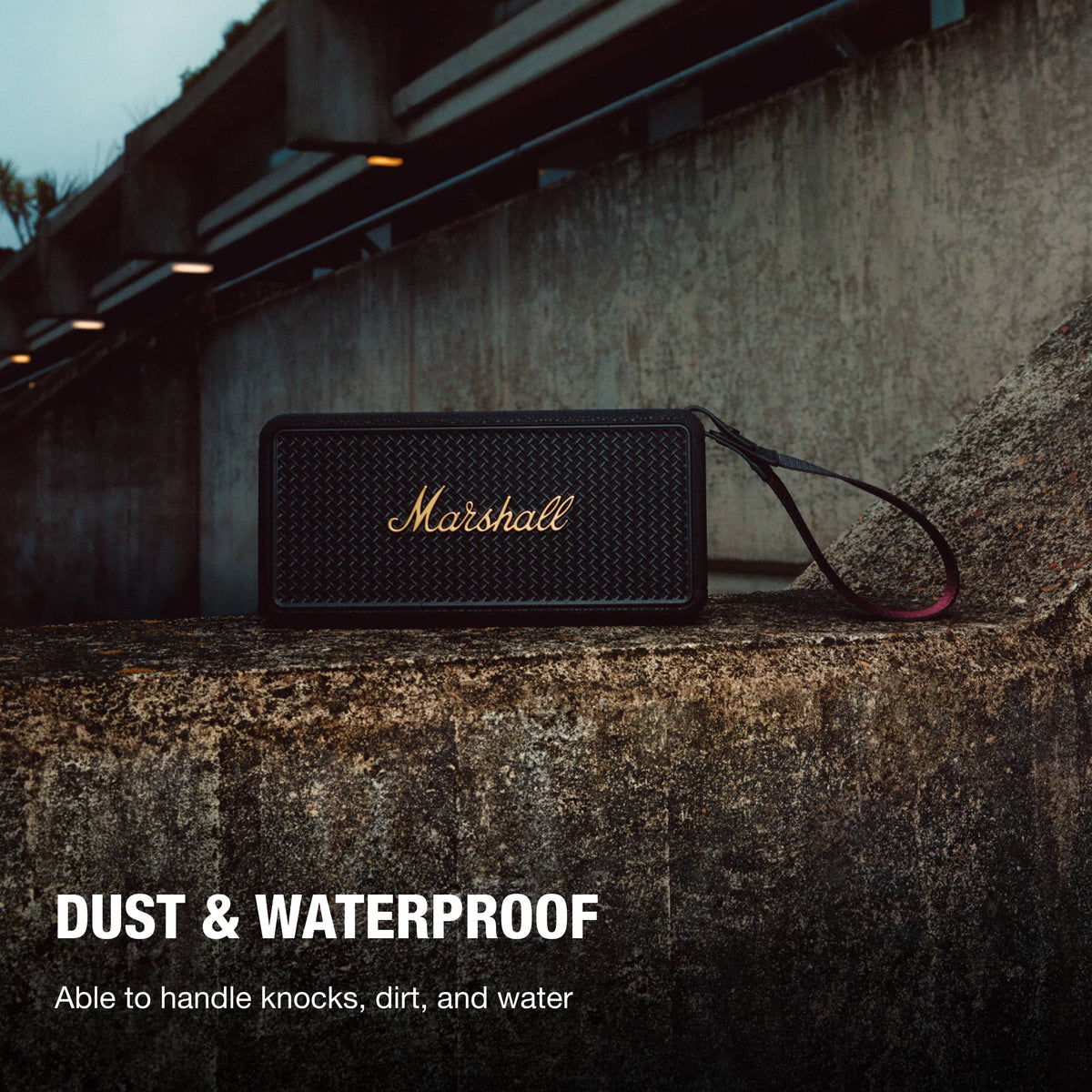Marshall - Middleton II Portable Bluetooth Speaker with Rugged Waterproof / Dust-proof Wireless Design - Black/Brass