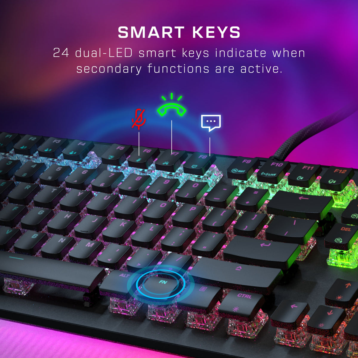 Turtle Beach - Vulcan II Max Full-size Wired Mechanical TITAN Switch Gaming Keyboard with RGB lighting and palm rest for PC - Black