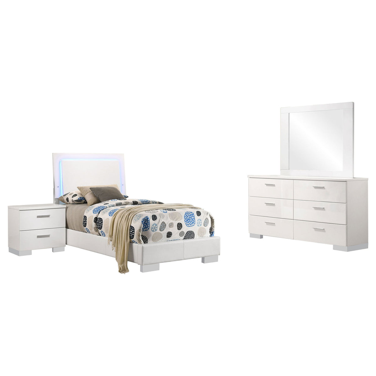 Dulcey - Juego de dormitorio y LED