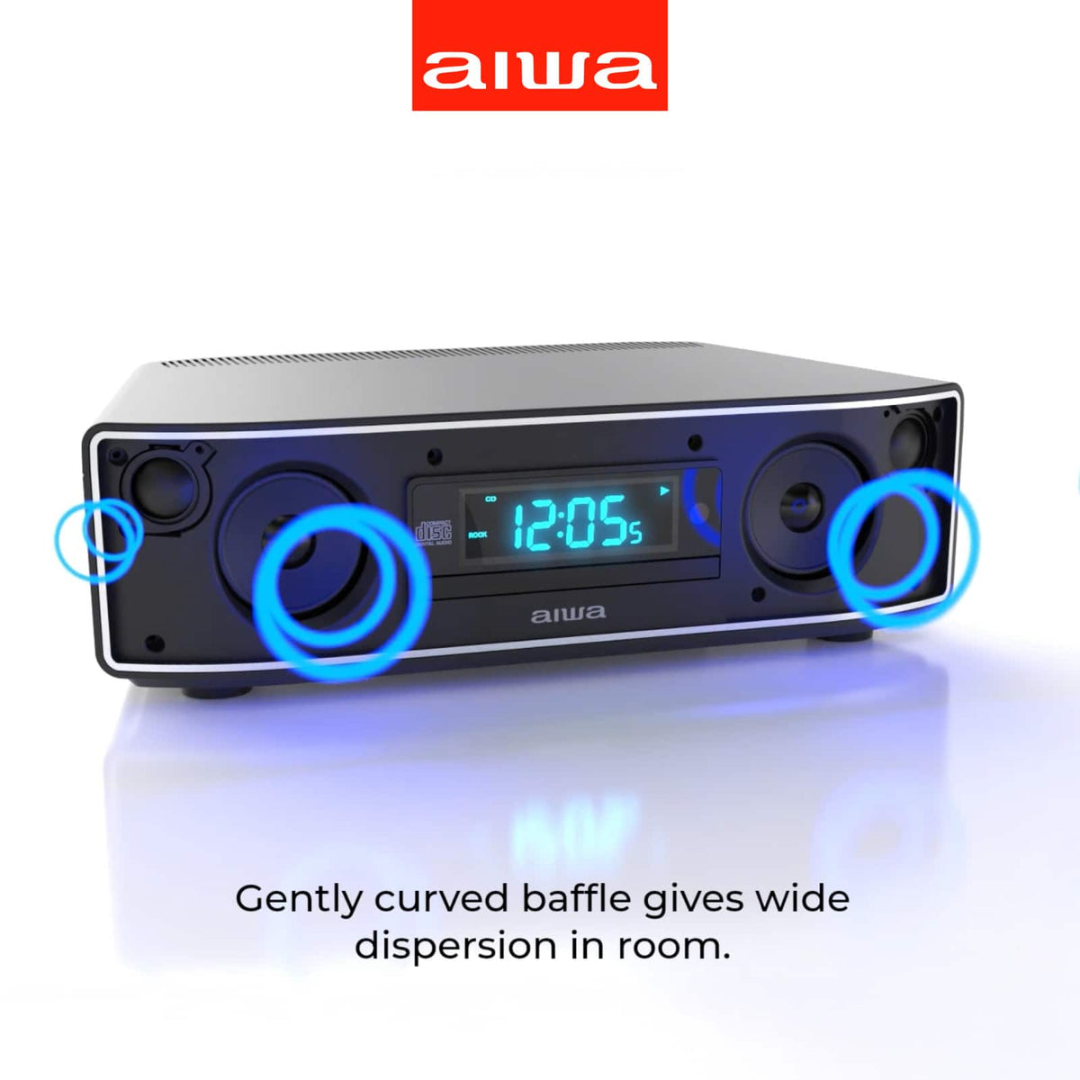 Aiwa - Exos Home Bluetooth Speaker with CD Player - Black