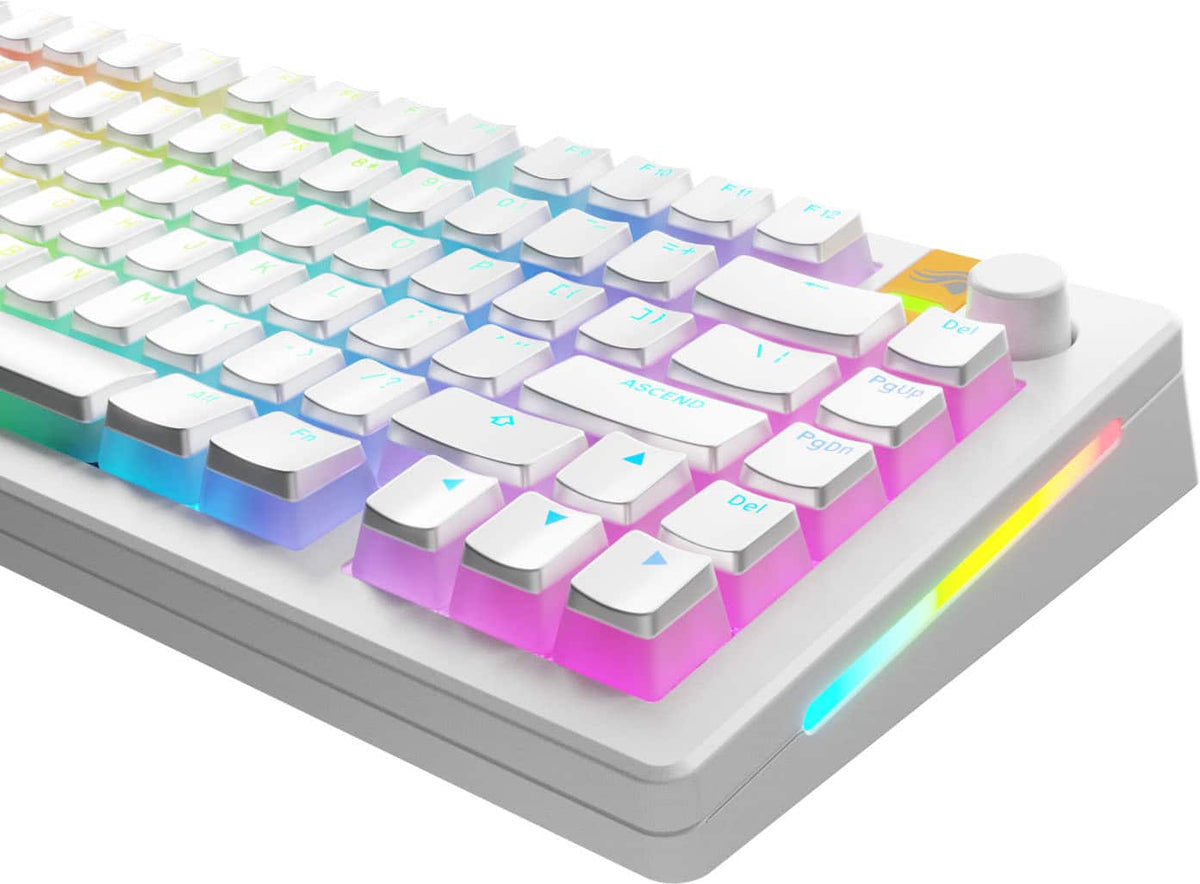 Glorious - Aura V3 Pudding-Style Universal Keycaps for 100% 85% 80% TKL 60% Compact 75% Mechanical Keyboards - White