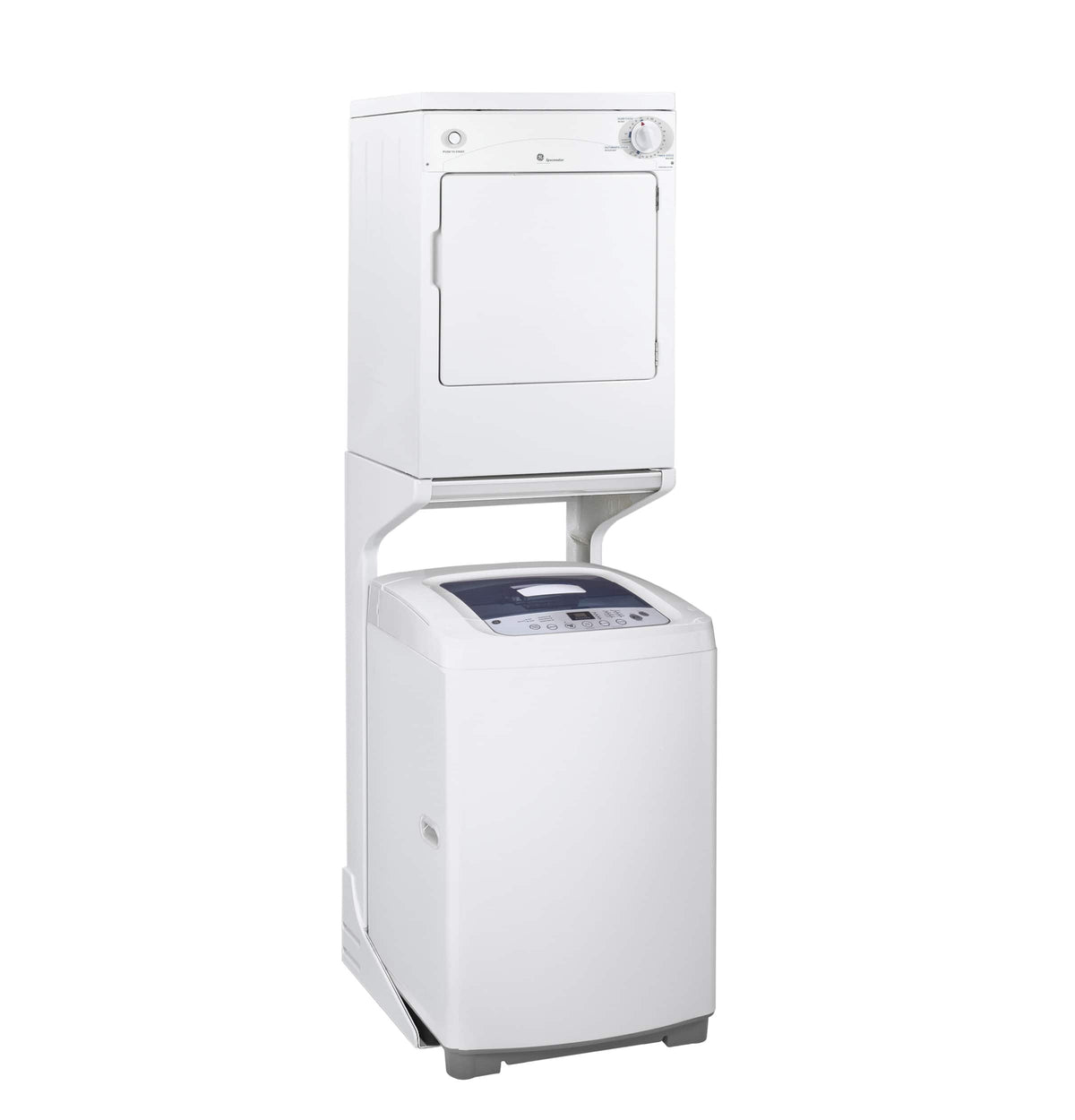 GE - 3.6 Cu. Ft. Stackable Electric Dryer with Portable - White