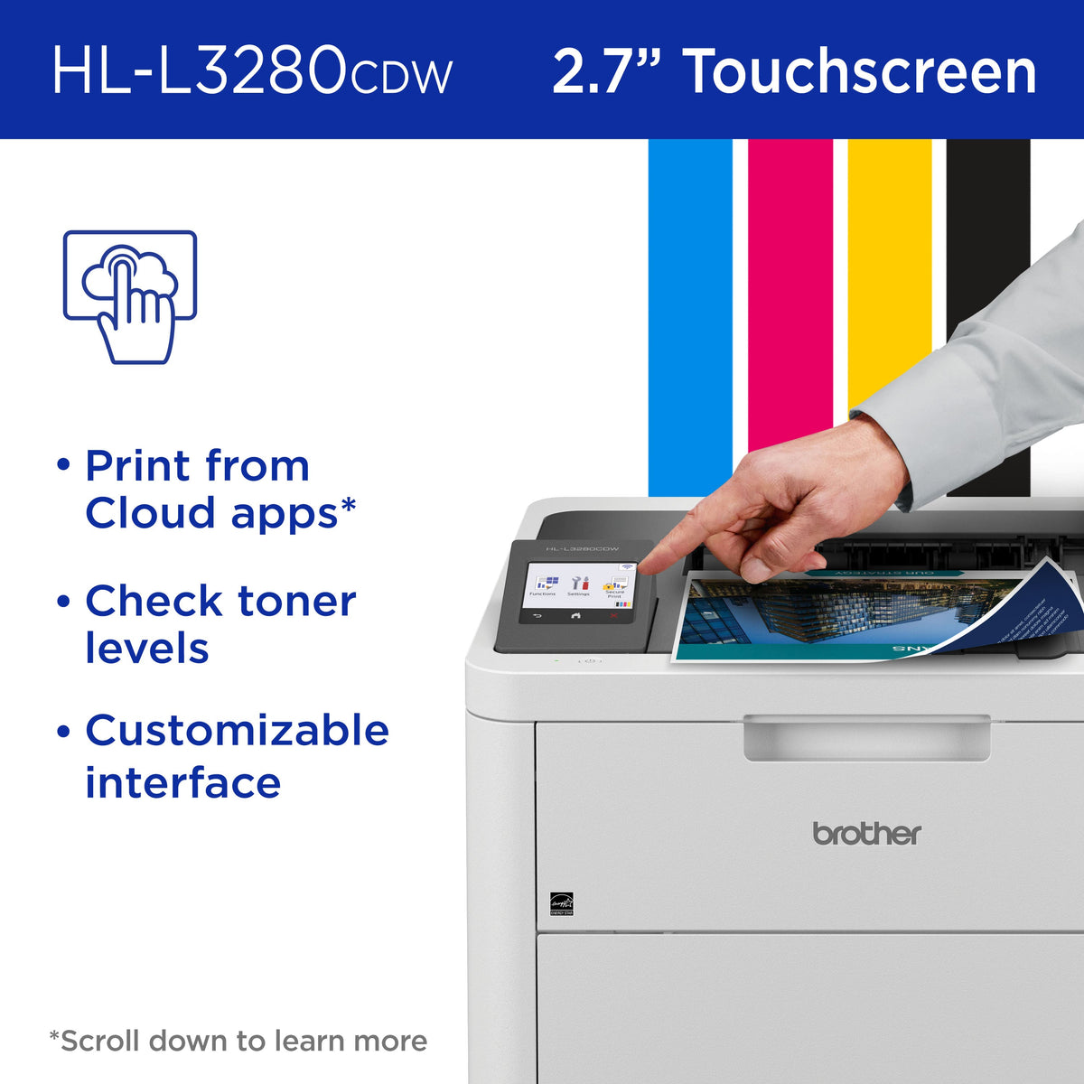Brother - HL-L3280CDW Wireless Digital Color Printer with Laser Quality Output , Great for Home Offices - White