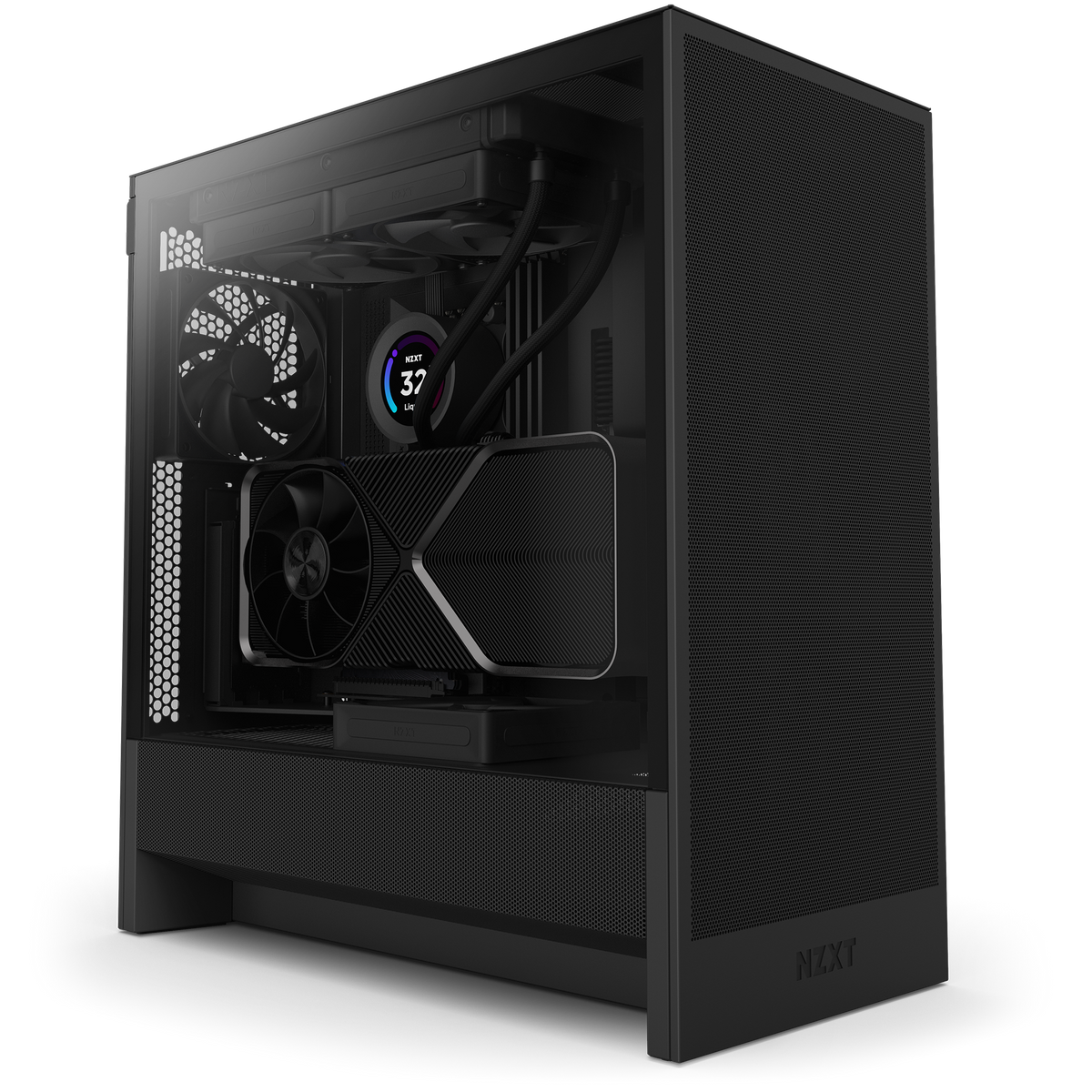 NZXT - H5 Flow 2024 Compact ATX Mid-Tower Airflow PC Case - Black