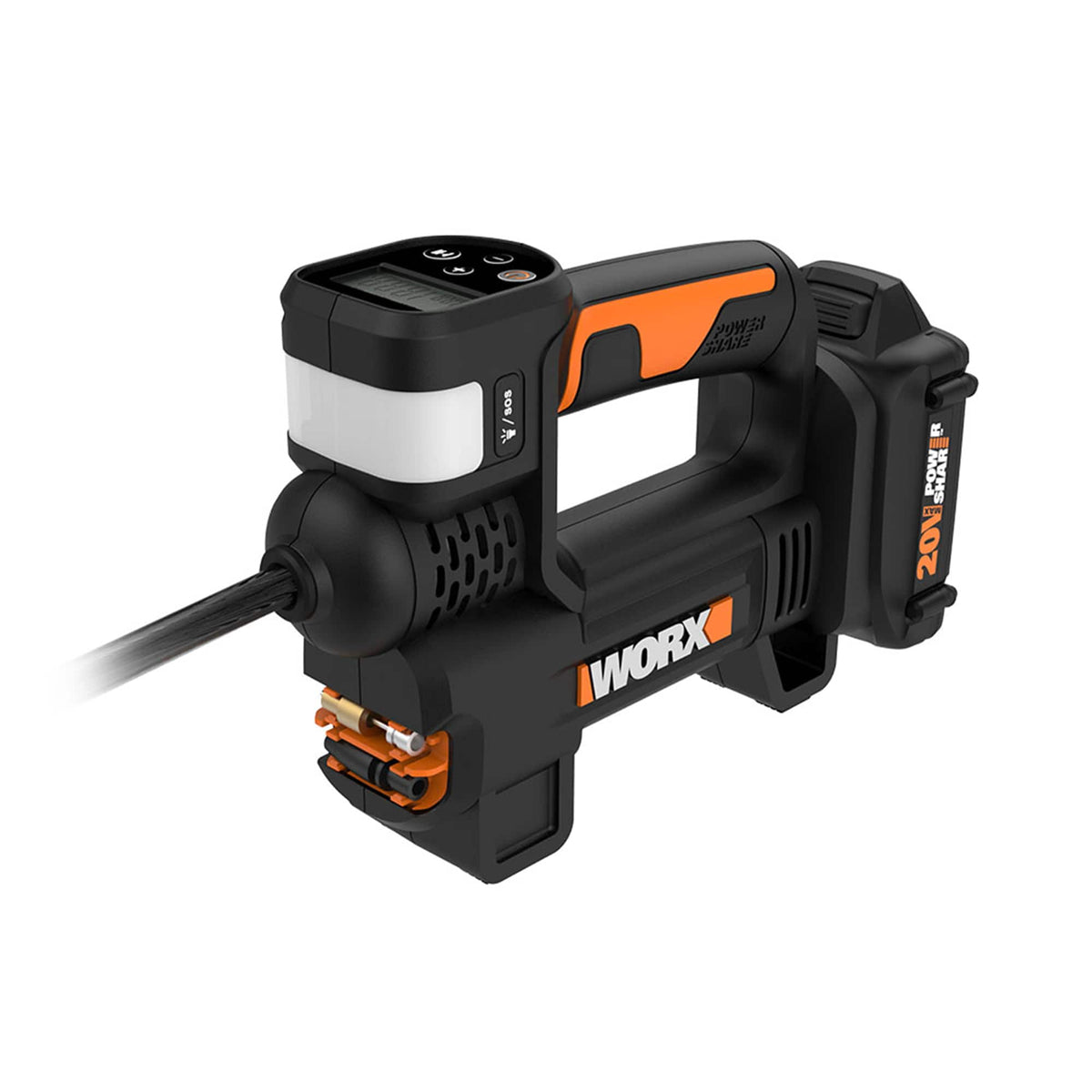 WORX - 20V MAX Cordless Multi-Function Air Pump Inflator (1 x 2.0aH Battery and 1 x Charger Included) - Black