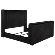 Lyman - Cama con TV, cabecero orejero y elevador de TV integrado con regleta - Negro
