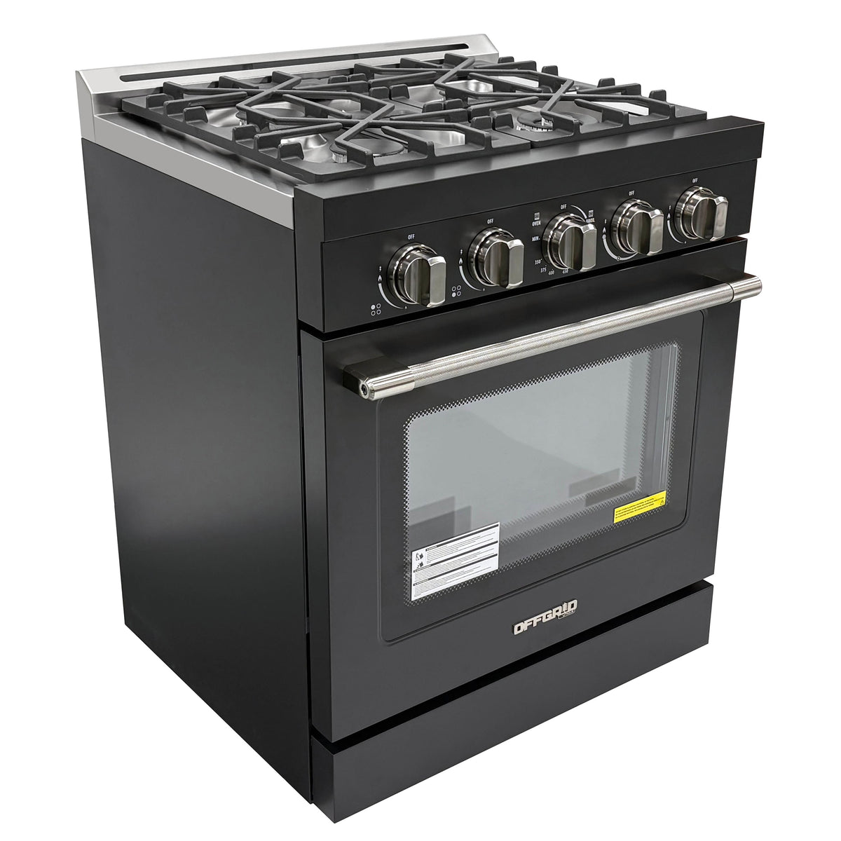 Unique Appliances - Off-Grid 30 in. 4-Burner Waist High Broiler Propane Range in Black - Black