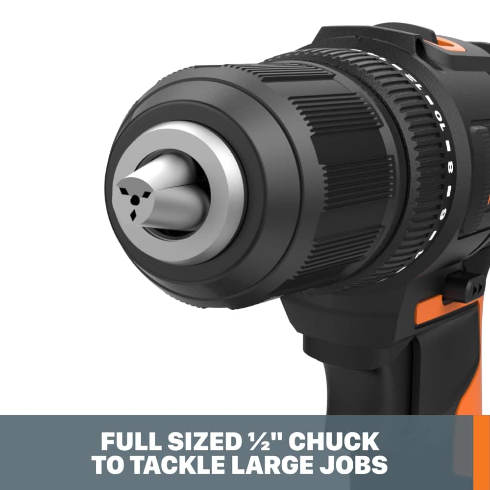 WORX - WX108L 20V PowerShare 1/2" Cordless Drill Driver (Batteries & Charger Included) - Black