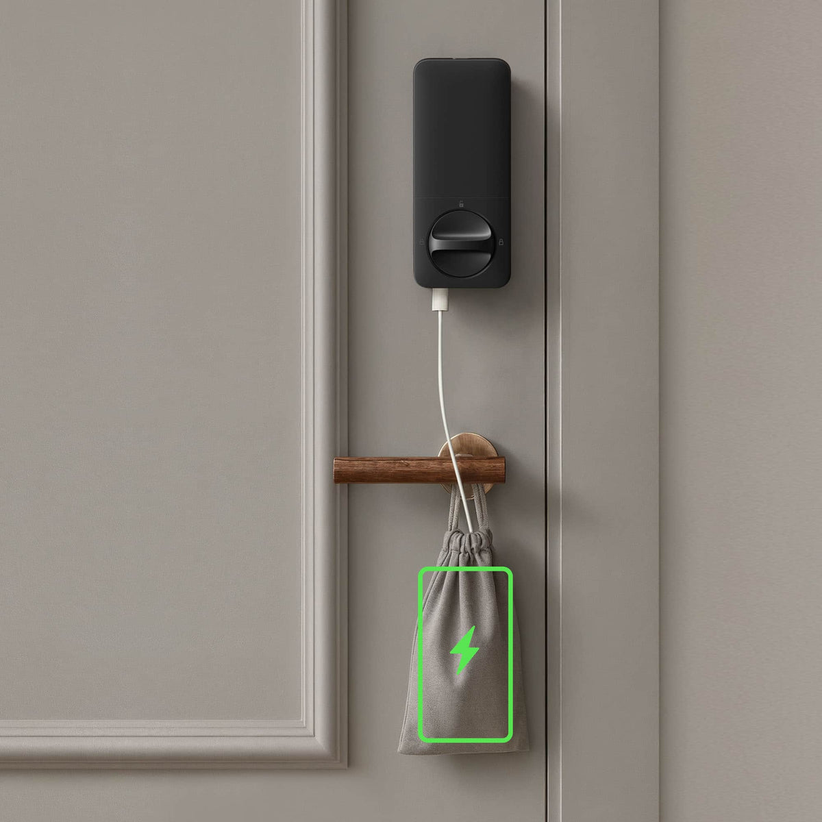 Aqara - UWB Smart Lock U400 Kit with M100 Hub, Matter, Thread, Wifi, Apple Home Key, Fingerprint, Rechargeable Battery - Black