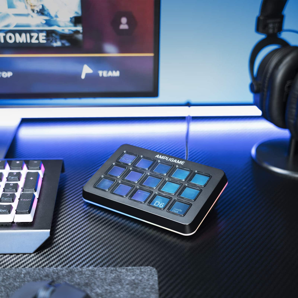 FIFINE - Stream Controller with 15 Customizable Macro Keys, Trigger Actions for OBS/Twitch/YouTube, PC & Mac - Black