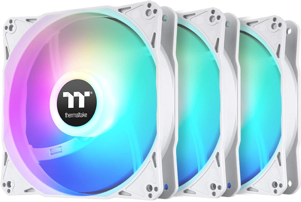 Thermaltake - LE120 ARGB Sync 120mm PWM Computer Case Cooling Fan (3-Pack) - Snow