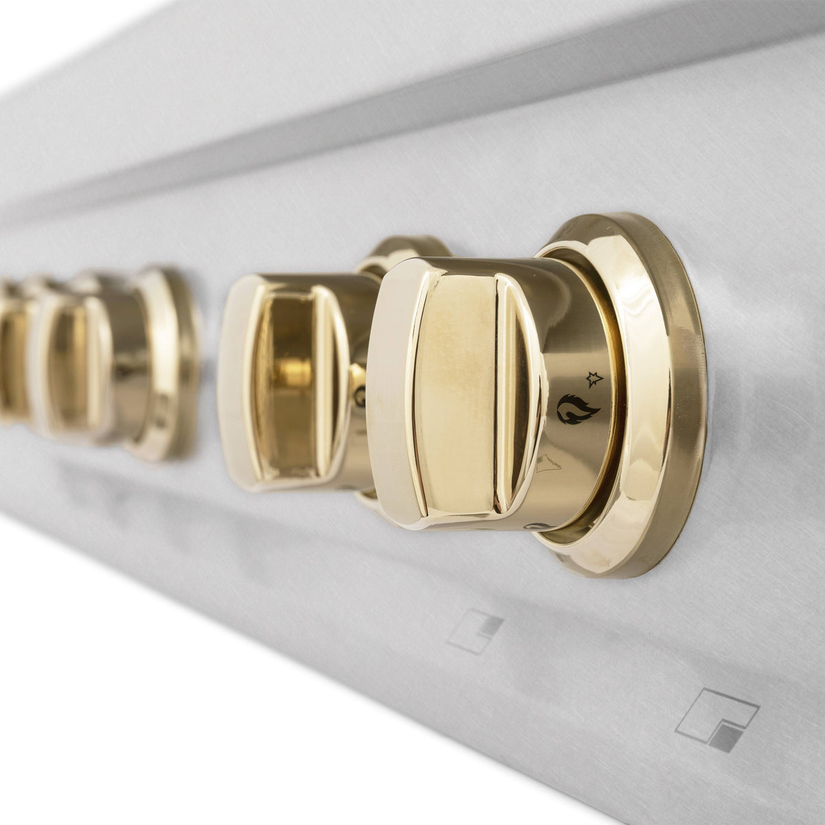 ZLINE - Autograph 36 in. Legacy Gas Rangetop with 6 Burners in Satin Steel with Gold Accents - Satin Stainless Steel
