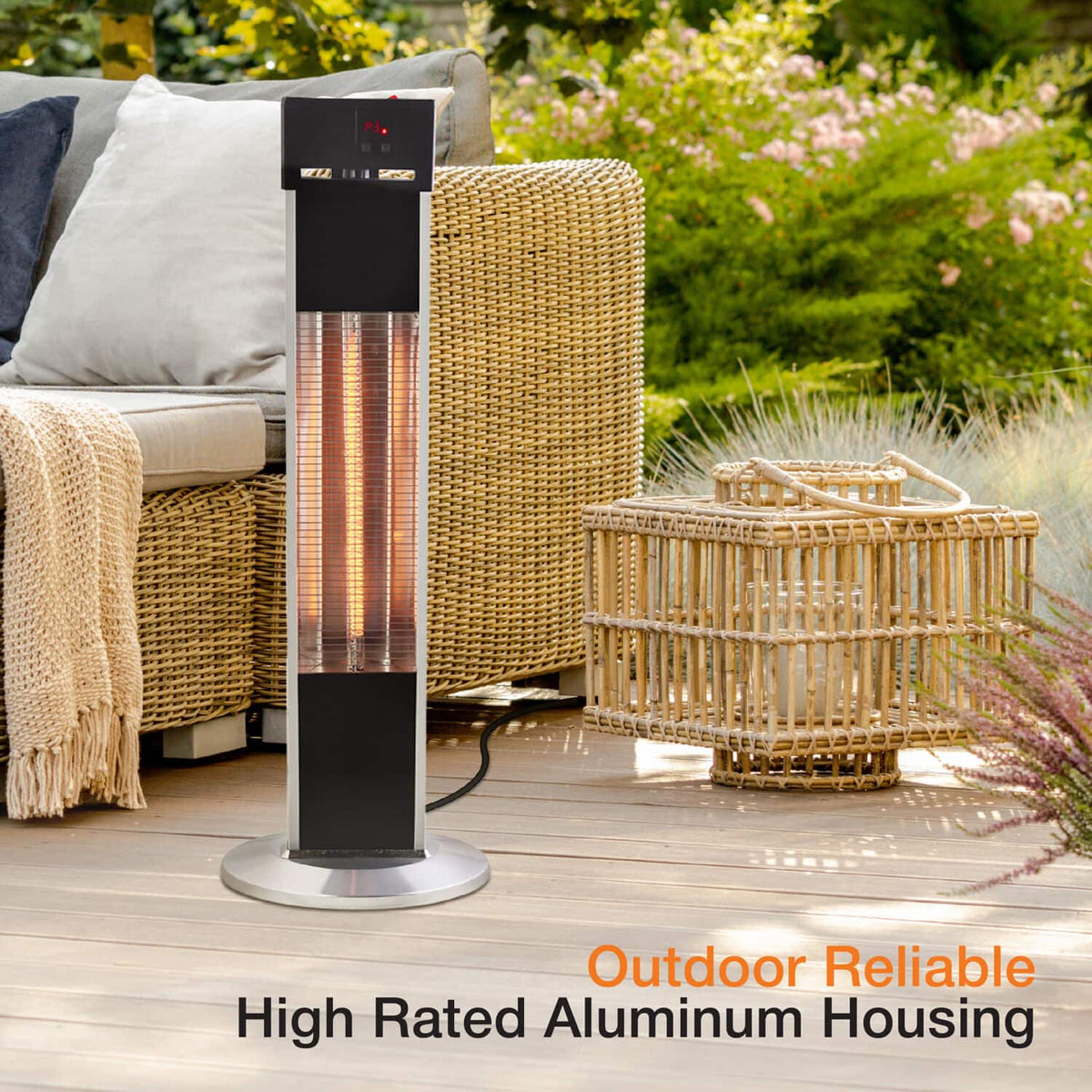 Lifesmart - Outdoor Infrared Tower Heater - Black