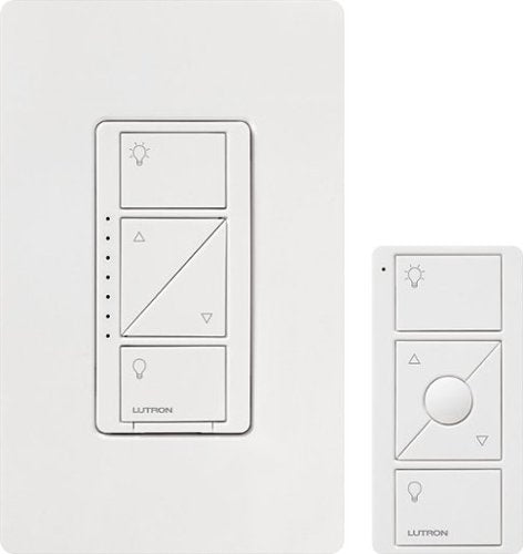 Lutron - Caseta Smart Lighting Dimmer Switch and Remote Kit for Wall and Ceiling Lights - White